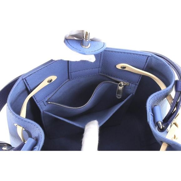 Louis Vuitton LockMe Bucket Shoulder Bag Taurillon Blue Jean - Picture 7 of 9